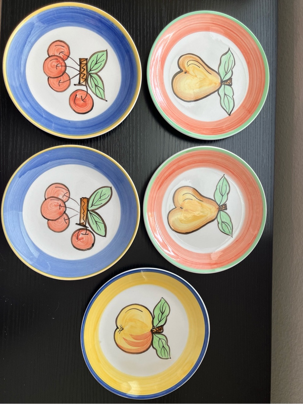 Set of 5 Tabletops Unlimited "Fruit Stand" Dessert / Side Plates (7”)